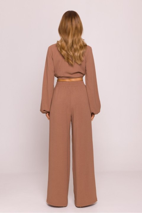 Spodnie Damskie Model MOE862 Czekolada - Moe - XXL Spodnie Damskie Model MOE862 Czekolada - Moe - XXL