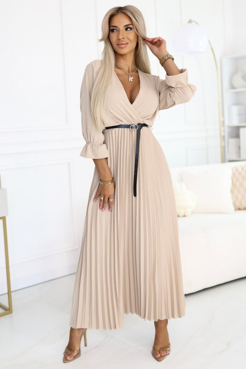 Sukienka Model Serena 462-5 Dark Beige - Numoco - uniwersalny Sukienka Model Serena 462-5 Dark Beige - Numoco - uniwersalny