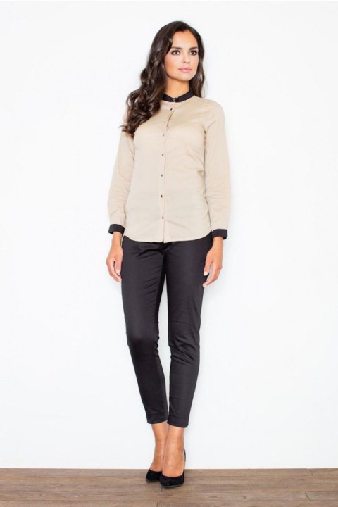 Koszula Damska Model M157 Beige - Figl - XL Koszula Damska Model M157 Beige - Figl - XL