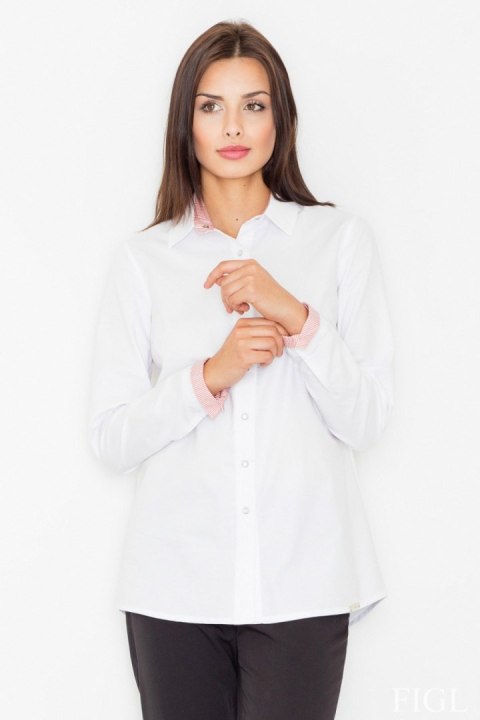 Koszula Damska Model M491 White/Red - Figl - XL Koszula Damska Model M491 White/Red - Figl - XL