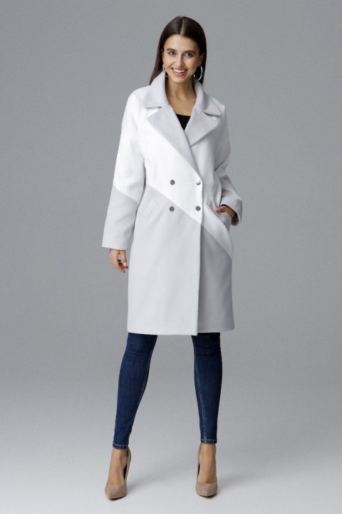 Płaszcz Damski Model M626 Grey/White - Figl - M