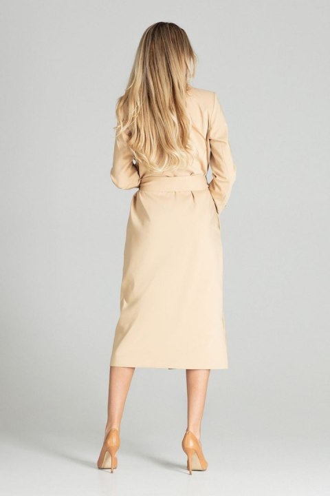 Płaszcz Damski Model M698 Beige - Figl - XL Płaszcz Damski Model M698 Beige - Figl - XL
