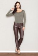 Spodnie Damskie Model 361 Brown - Figl - XL Spodnie Damskie Model 361 Brown - Figl - XL