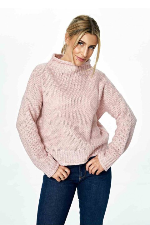 Sweter Damski Model M886 Light Pink - Figl - uniwersalny Sweter Damski Model M886 Light Pink - Figl - uniwersalny