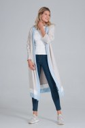 Sweter Kardigan Model M845 Beż/Błękit/Biały - Figl - L/XL