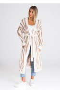 Sweter Kardigan Model M984 Beige/White - Figl - uniwersalny