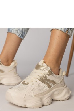 Buty Sportowe Model Sandra 88218 Beige/Gold - PRIMO - 37