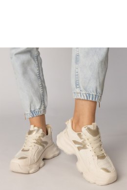 Buty Sportowe Model Sandra 88218 Beige/Gold - PRIMO - 39