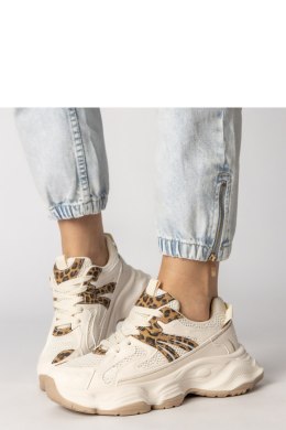 Buty Sportowe Model Sandra 88218 Beige/Panterka - PRIMO - 39