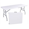 Składany stół cateringowy, turystyczny, do ogrodu 70 x 180 cm biały SC02
