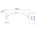 Składany stół cateringowy, turystyczny, do ogrodu 70 x 180 cm biały SC02