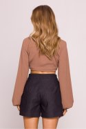 Szorty Damskie Model MOE860 Grafit - Moe - s Szorty Damskie Model MOE860 Grafit - Moe - s