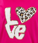 T-shit bluzka koszulka z nadrukiem LOVE i cekinami ALINA (Różowy)