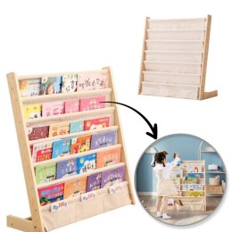Bücherregal, 6-stufiger Ständer, Buchorganizer mit Taschen 79 x 60 cm SZ45