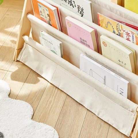 Bücherregal, 6-stufiger Ständer, Buchorganizer mit Taschen 79 x 60 cm SZ45 Bücherregal, 6-stufiger Ständer, Buchorganizer mit Taschen 79 x 60 cm SZ45