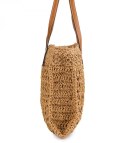 Ażurowa torebka z rafii z eleganckimi uchwytami styl boho na lato (Brązowy) Ażurowa torebka z rafii z eleganckimi uchwytami styl boho na lato (Brązowy)