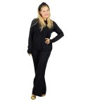 Dzianinowy zestaw dresowy z luźną bluzą i spodniami MARBELLA (Czarny) Dzianinowy zestaw dresowy z luźną bluzą i spodniami MARBELLA (Czarny)