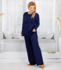 Dzianinowy zestaw dresowy z luźną bluzą i spodniami MARBELLA (Granatowy) Dzianinowy zestaw dresowy z luźną bluzą i spodniami MARBELLA (Granatowy)