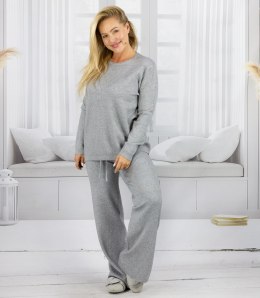Dzianinowy zestaw dresowy z luźną bluzą i spodniami MARBELLA (Szary)