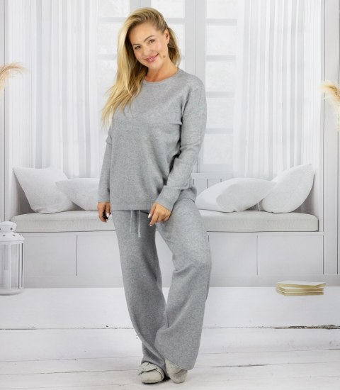 Dzianinowy zestaw dresowy z luźną bluzą i spodniami MARBELLA (Szary)