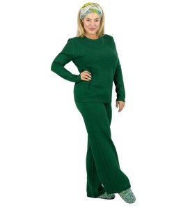 Dzianinowy zestaw dresowy z luźną bluzą i spodniami MARBELLA (Zielony)