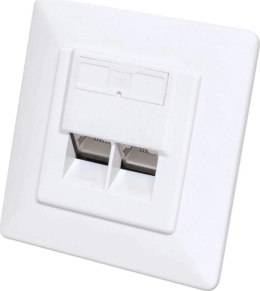 Gniazdo podtynkowe 2x RJ45 Cat6 STP białe