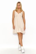 Sukienka Model M818 Light Beige - Makadamia - 38 Sukienka Model M818 Light Beige - Makadamia - 38