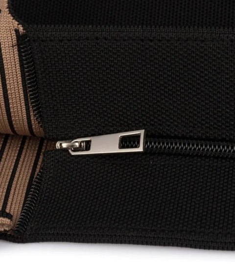 Torba shopper PARIS duża materiałowa na ramię z zamkiem (Czarny)