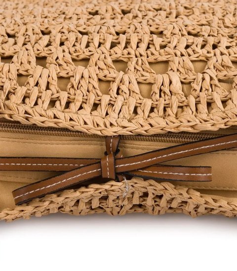 Ażurowa torebka boho na lato z podszewką i suwakiem (Brązowy) Ażurowa torebka boho na lato z podszewką i suwakiem (Brązowy)
