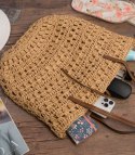 Ażurowa torebka boho na lato z podszewką i suwakiem (Brązowy) Ażurowa torebka boho na lato z podszewką i suwakiem (Brązowy)