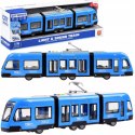 Duży tramwaj jeździ dźwięki światła baterie niebieski 930B Duży tramwaj jeździ dźwięki światła baterie niebieski 930B