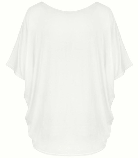 Klasyczna wygodna gładka bluzka oversize luźna elastyczna (Biały) Klasyczna wygodna gładka bluzka oversize luźna elastyczna (Biały)