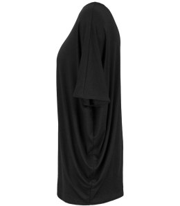 Klasyczna wygodna gładka bluzka oversize luźna elastyczna (Czarny)