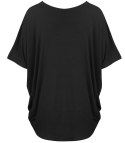 Klasyczna wygodna gładka bluzka oversize luźna elastyczna (Czarny) Klasyczna wygodna gładka bluzka oversize luźna elastyczna (Czarny)