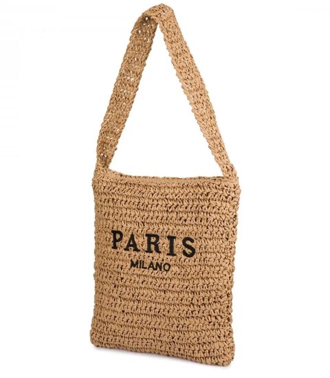 Lekka i pojemna torebka PARIS MILANO na ramię (Brązowy)