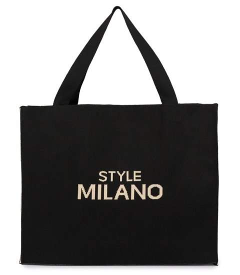 Pojemna torebka shopper STYLE MILANO (Beżowy || Czarny) Pojemna torebka shopper STYLE MILANO (Beżowy || Czarny)