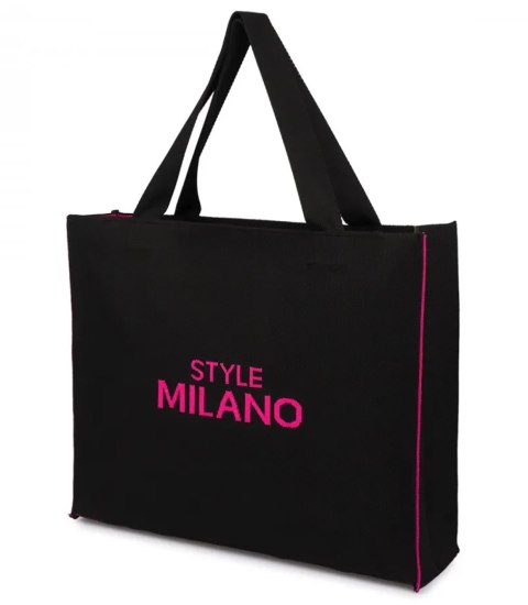 Pojemna torebka shopper STYLE MILANO (Różowy || Czarny) Pojemna torebka shopper STYLE MILANO (Różowy || Czarny)