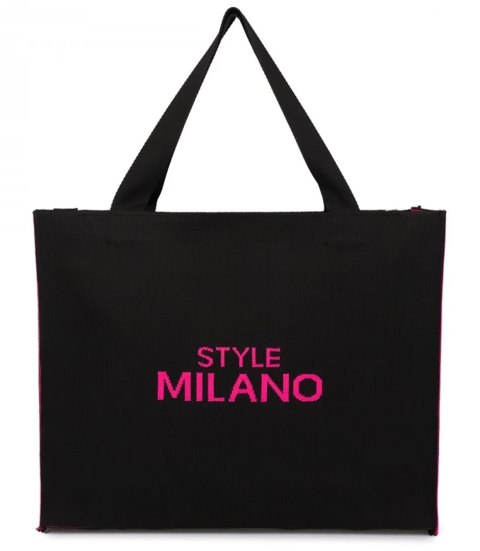 Pojemna torebka shopper STYLE MILANO (Różowy || Czarny) Pojemna torebka shopper STYLE MILANO (Różowy || Czarny)
