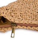 Półokrągła torebka boho z eko-skórzanym paskiem i suwakiem (Brązowy) Półokrągła torebka boho z eko-skórzanym paskiem i suwakiem (Brązowy)