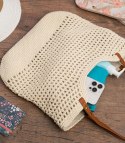 Stylowa torebka boho z plecionki i lnianym wnętrzem (Beżowy) Stylowa torebka boho z plecionki i lnianym wnętrzem (Beżowy)