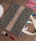 Stylowa torebka shopperka z motywem panterki i napisem PARIS (Czarny) Stylowa torebka shopperka z motywem panterki i napisem PARIS (Czarny)