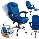 BOSS swivel chair with footrest and massager - BLUE VELVET KO22NW-MAT BOSS swivel chair with footrest and massager - BLUE VELVET KO22NW-MAT