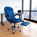 BOSS swivel chair with footrest and massager - BLUE VELVET KO22NW-MAT BOSS swivel chair with footrest and massager - BLUE VELVET KO22NW-MAT