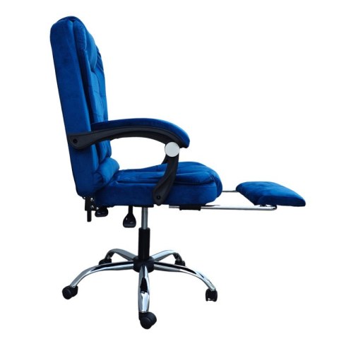 BOSS swivel chair with footrest and massager - BLUE VELVET KO22NW-MAT BOSS swivel chair with footrest and massager - BLUE VELVET KO22NW-MAT