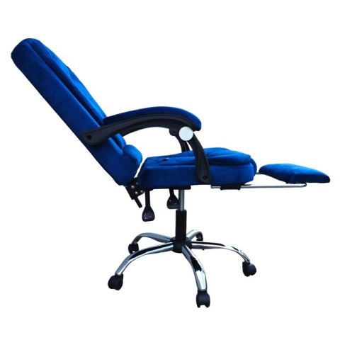 BOSS swivel chair with footrest and massager - BLUE VELVET KO22NW-MAT BOSS swivel chair with footrest and massager - BLUE VELVET KO22NW-MAT