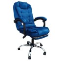 BOSS swivel chair with footrest and massager - BLUE VELVET KO22NW-MAT BOSS swivel chair with footrest and massager - BLUE VELVET KO22NW-MAT