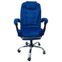 BOSS swivel chair with footrest and massager - BLUE VELVET KO22NW-MAT BOSS swivel chair with footrest and massager - BLUE VELVET KO22NW-MAT
