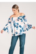 Bluzka Model M1142 Blue - Figl - S/M Bluzka Model M1142 Blue - Figl - S/M