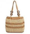 Boho torebka z rafii z regulowanym, grubszym paskiem (Beżowy) Boho torebka z rafii z regulowanym, grubszym paskiem (Beżowy)