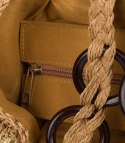 Boho torebka z rafii z regulowanym, grubszym paskiem (Beżowy) Boho torebka z rafii z regulowanym, grubszym paskiem (Beżowy)